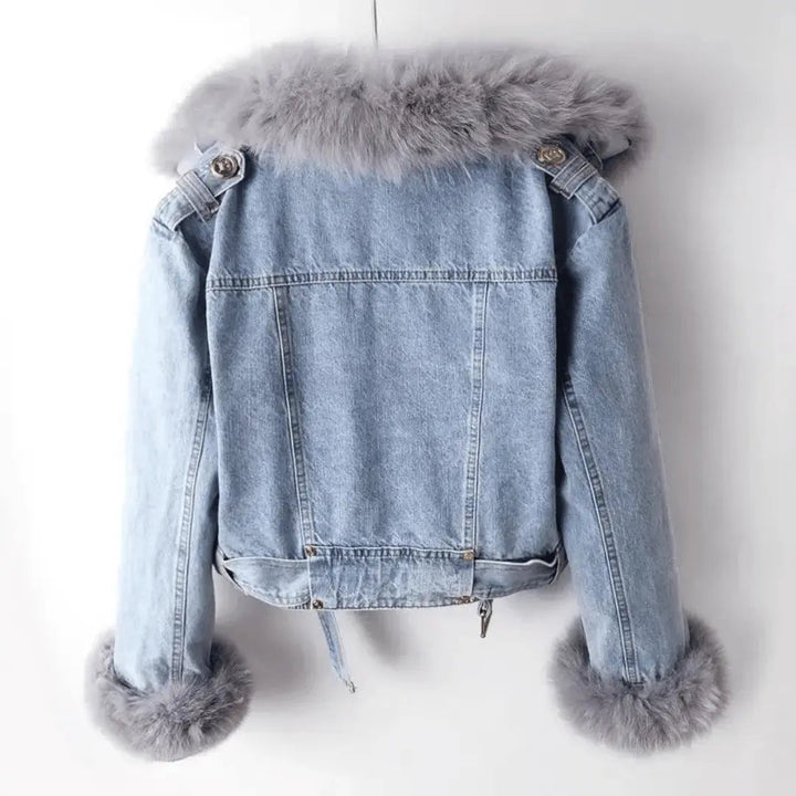 Drune | Urban Eleganz Denim & Pelzjacke