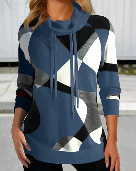 Drune | Hoodie Mit Hohem Kragen Und Kontrastfarbe