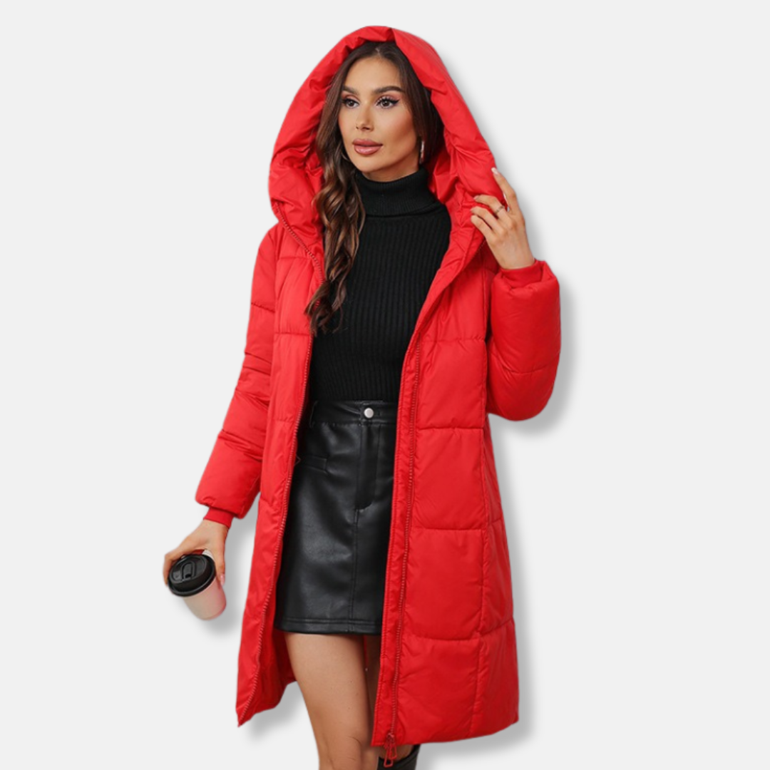 Drune | Damen Padded Coat – Slim Fit – Mittellang – Gequiltete Kapuzen-Isolierte Oberbekleidung