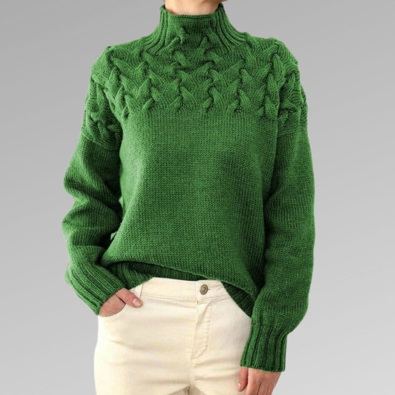 Drune | Strickpullover Stehkragen Kabelstrickmuster Gerippten Bündchen