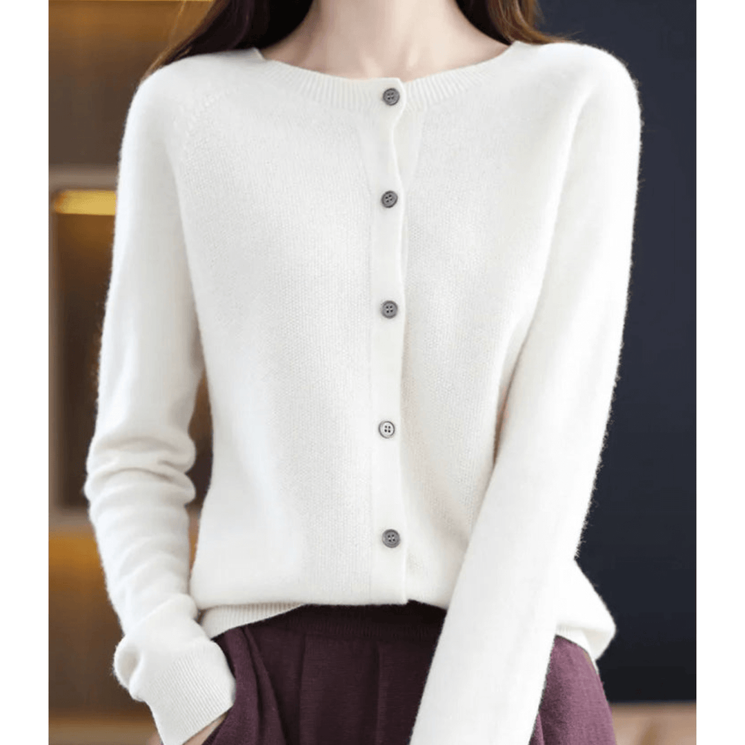 Drune | Damen Feinstrickjacke Mit Rundhalsausschnitt