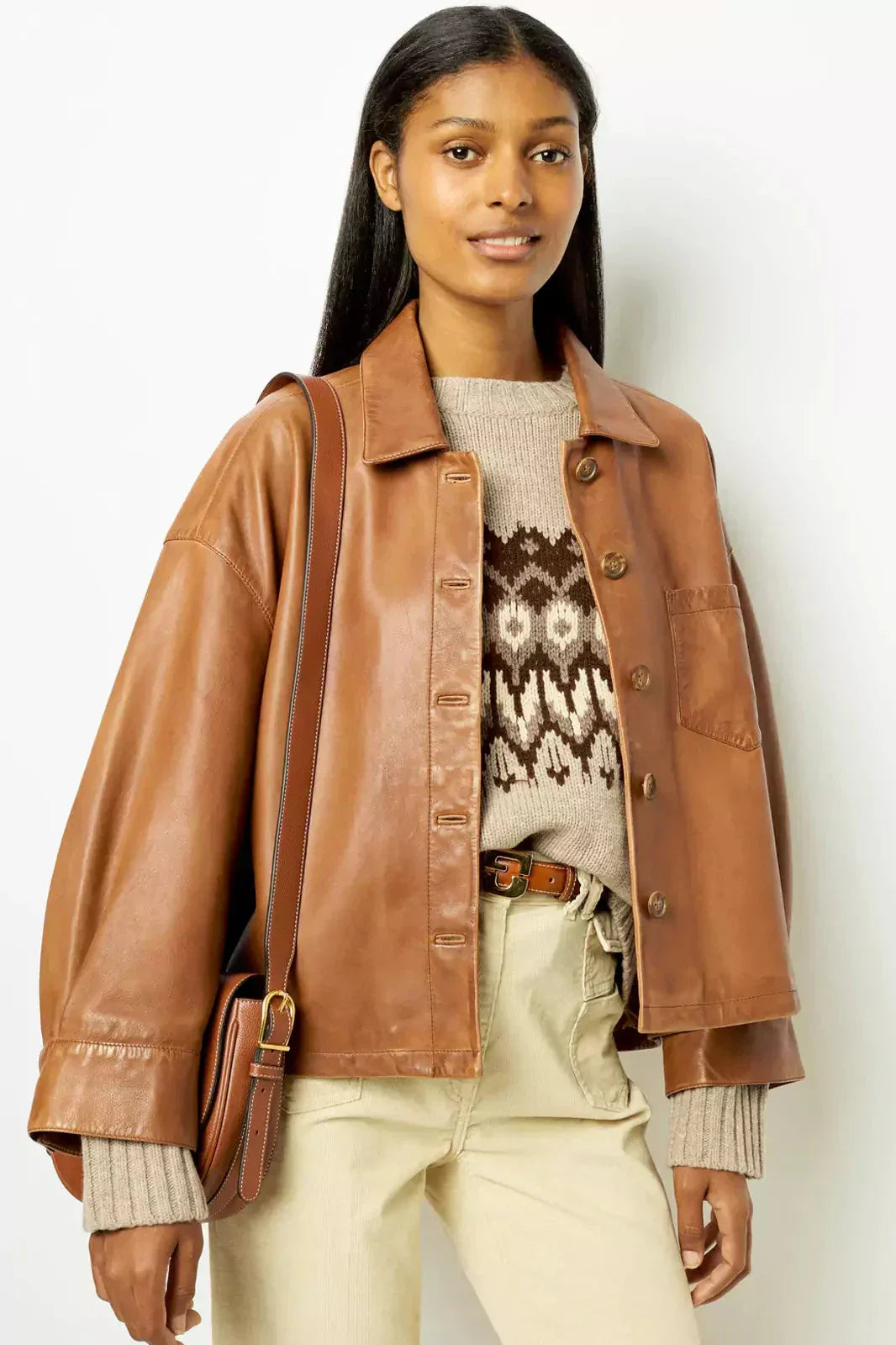 Drune | Oversized Lederjacke Weich und Stilvoll Perfekt Für Den Alltag