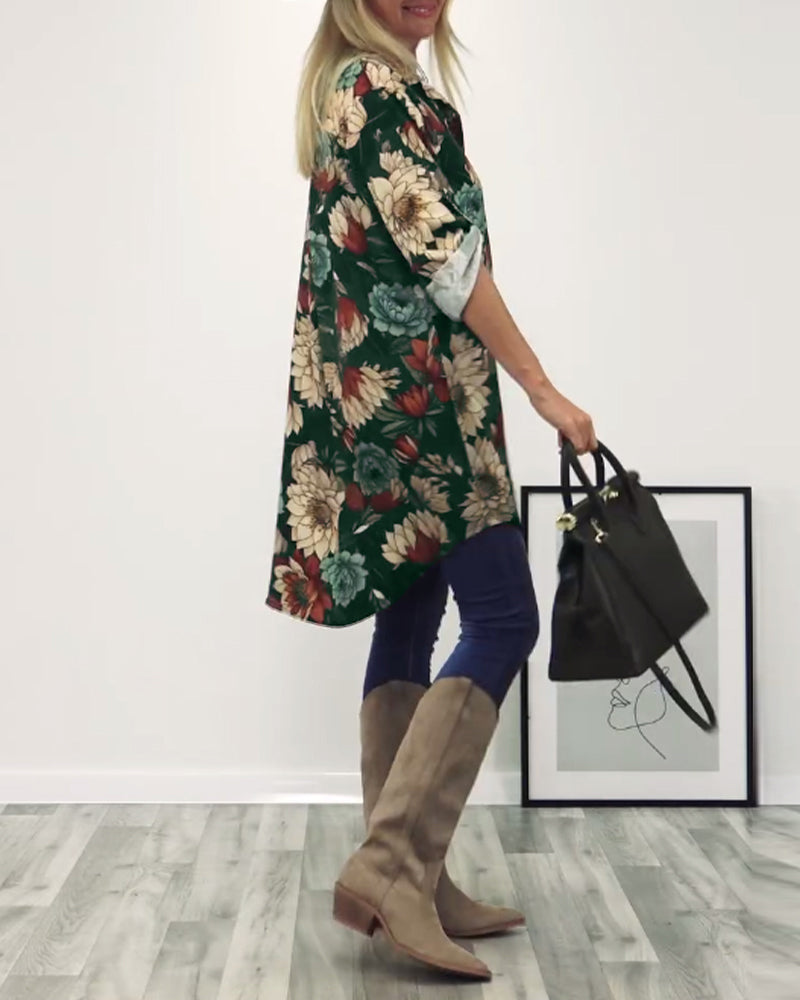 Drune | Patchwork Hemd mit Leopardenmuster
