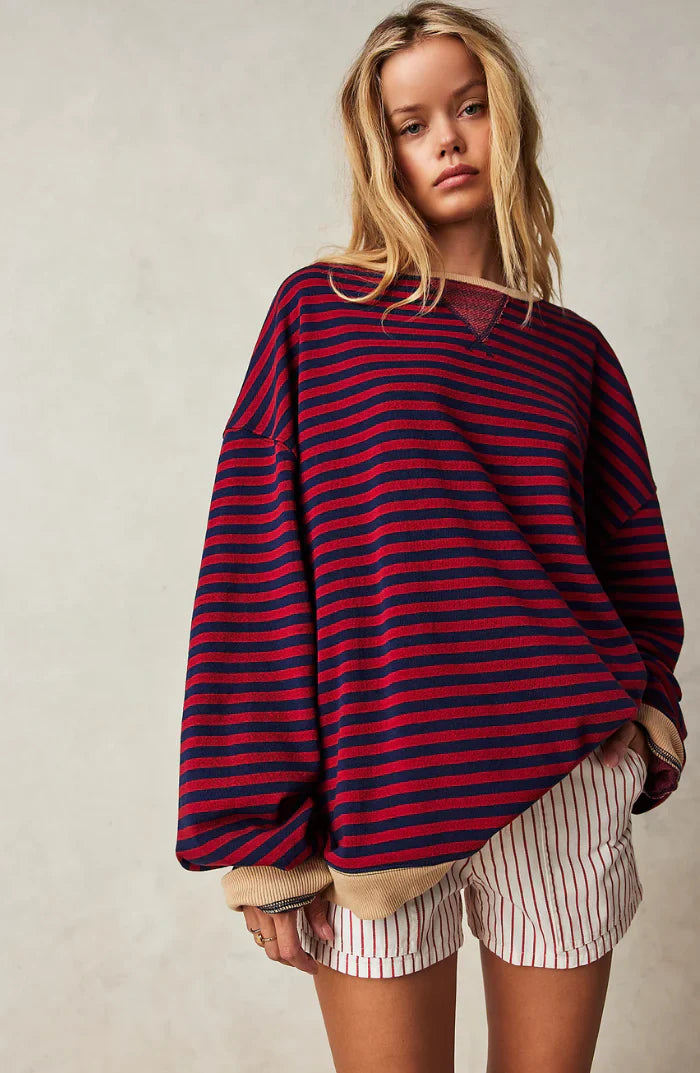 Drune | Bequemer Gestreifter Pullover