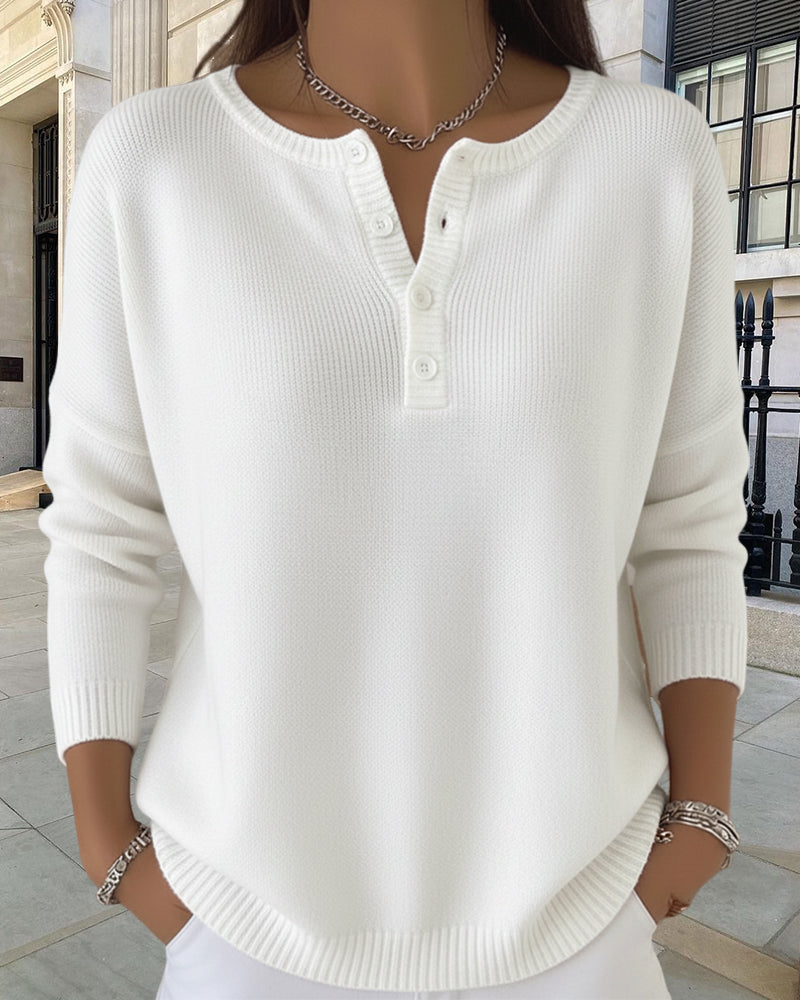 Drune | Einfarbiger Strickcardigan mit Knöpfen