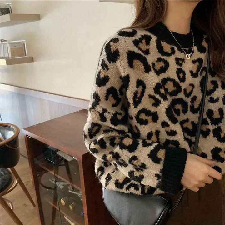 Drune | Stylischer Pullover mit Leopardenmuster