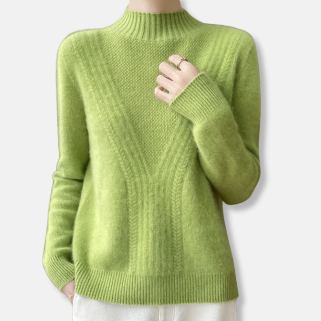 Drune | Pullover Sweater - Wollmischung - Lockere Passform - Halbhochelastischer Kragen - Rippstrick