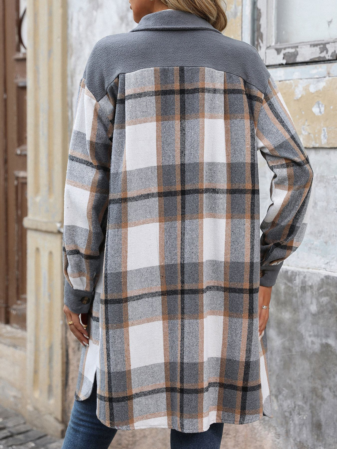 Drune | Karierter Button-Up-Jacke