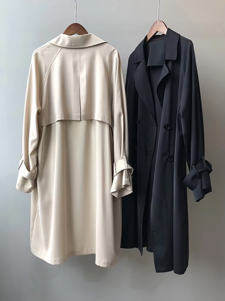 Drune | Damen Langer Wasserdichter Trenchcoat Lässig