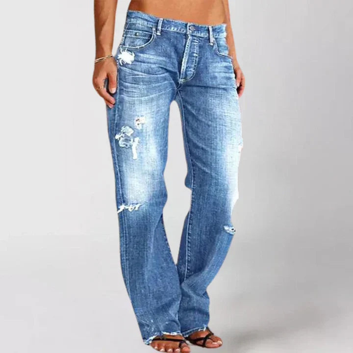 Drune | Lockere Jeans mit Weitem Bein für Frauen