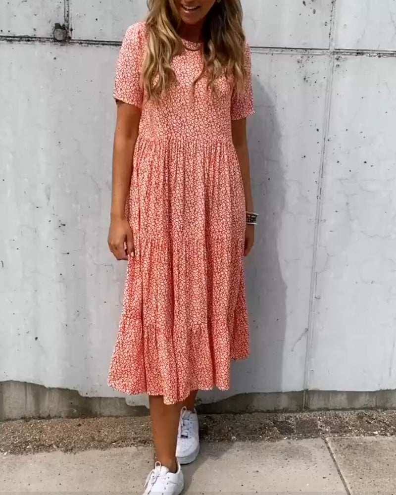 Drune | Kurzarmkleid mit Blumenmuster
