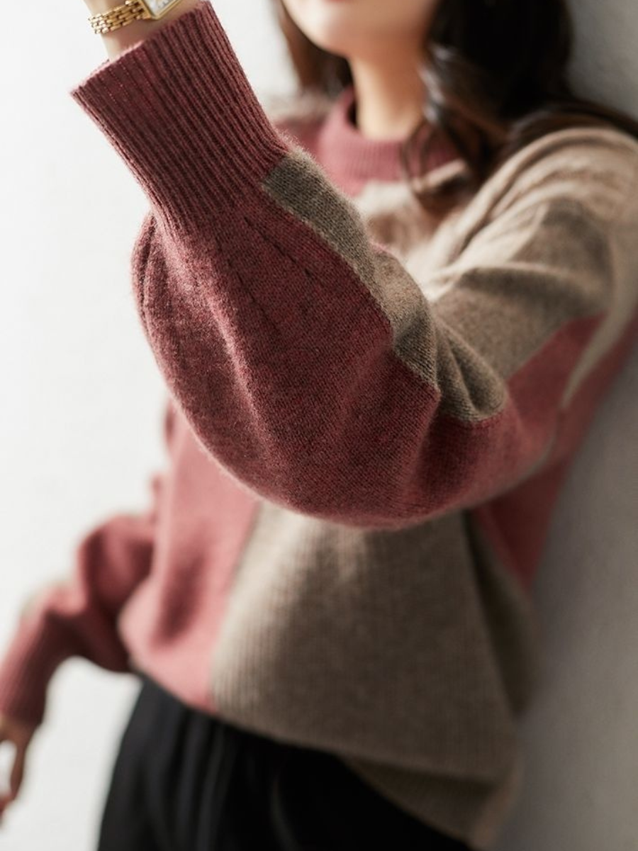 Drune | Chic &amp; stylish knit sweater in contrasting color