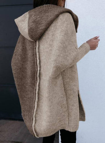 Drune | Kontrast Offene Front Strickjacke