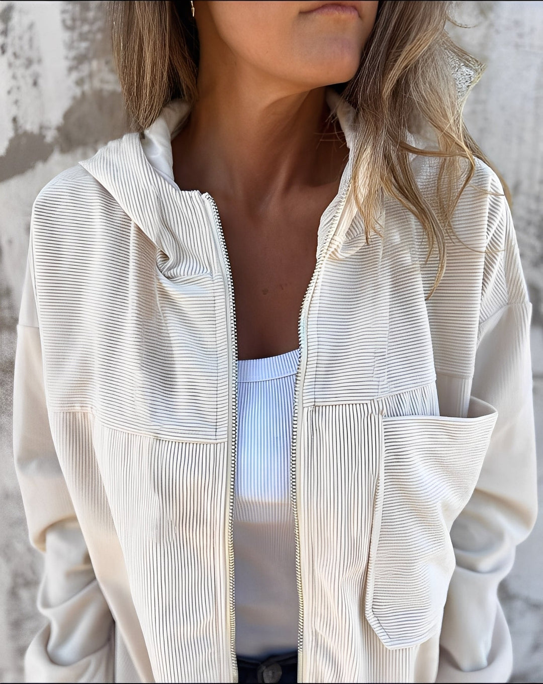 Drune | Lässige Cord-Jacke mit Kapuze für Frauen