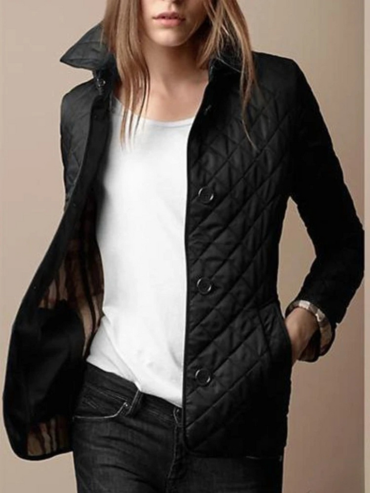Drune | Kurze Gesteppte Damenjacke Mit Knöpfen Und Kragen, Elegant