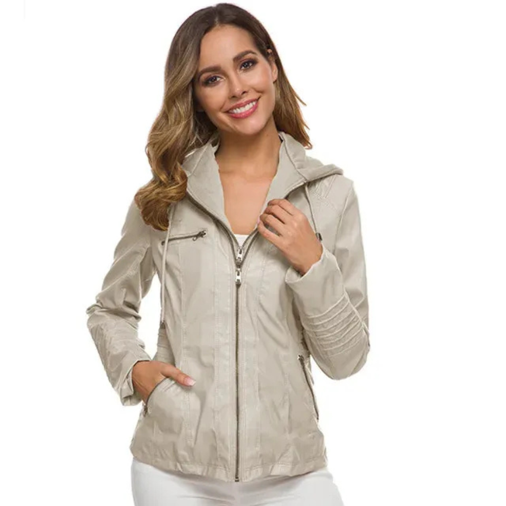 Drune | Kurzarm Frauen Jacke mit Reißverschluss