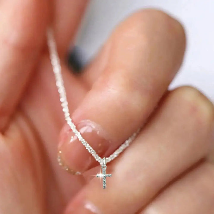 Drune | 925 Sterling Silber Kreuz Zirkon Kette