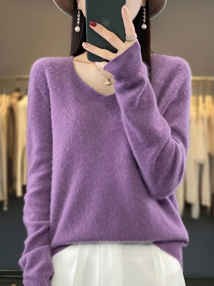 MonAmi V-Ausschnitt Leichtgewicht Kaschmir Pullover Damen