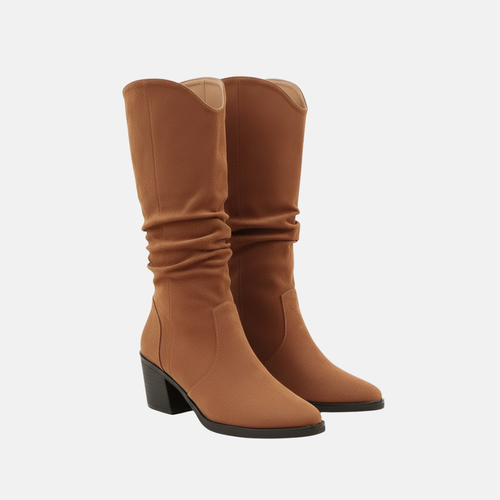 Drune | Stiefel - Wildlederähnliches Textil - Mittelwaden - Schluffiger Schaft - Spitz zulaufende Zehen