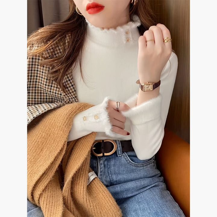 Drune | Eleganter Pullover mit Volantkante für Damen