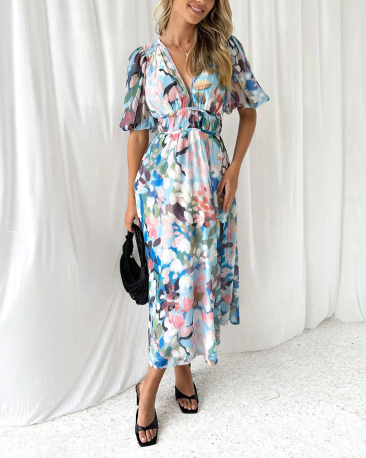 Drune | Boho Blumen Maxi Kleid