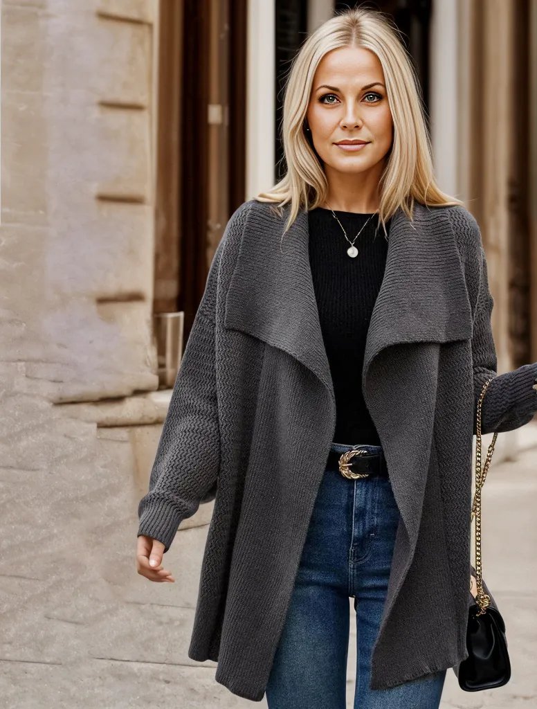 Drune | Trendiger grauer Cardigan für Frauen