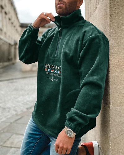 Drune | Fleece Pullover Viertelreißverschluss Entspannter Schnitt Weich Und Warm