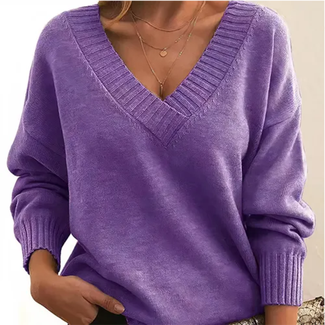 Drune | Pullover Winter V-Ausschnitt für Frauen