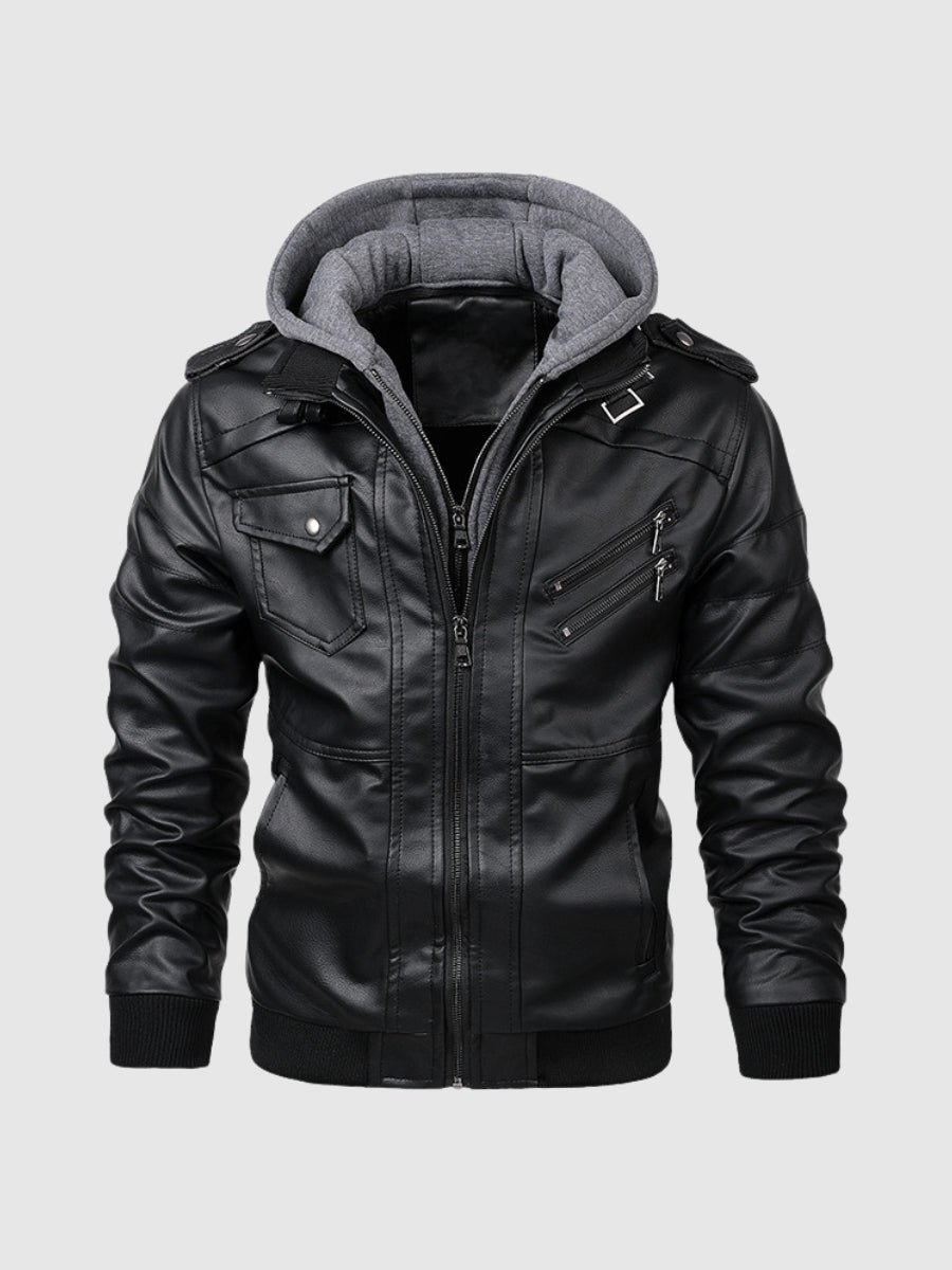 Drune | Herren Lederjacke Kunstleder Modern und Bequem