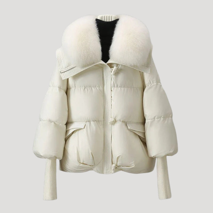 Drune | Damen Schneemannjacke Kunstfellkragen Wintermantel