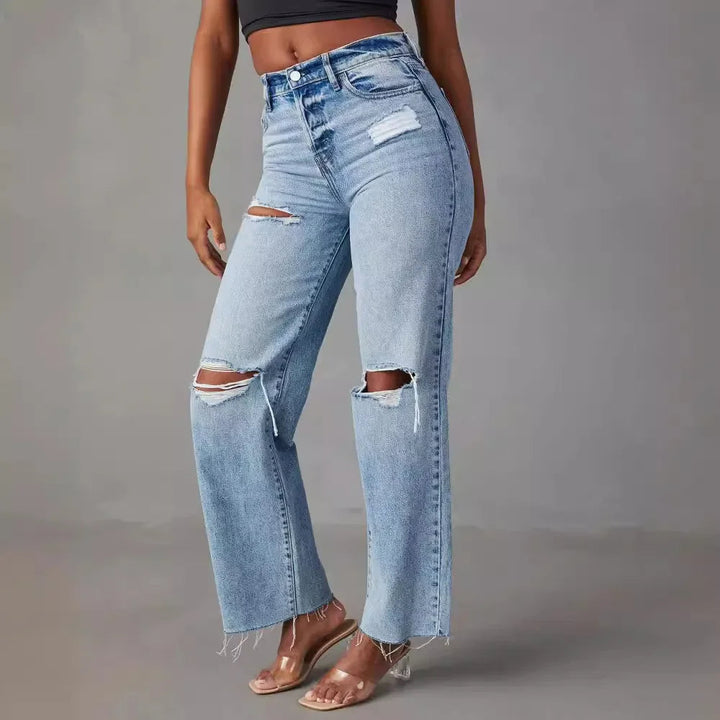 Drune | Zerrissene Hellblau Jeans