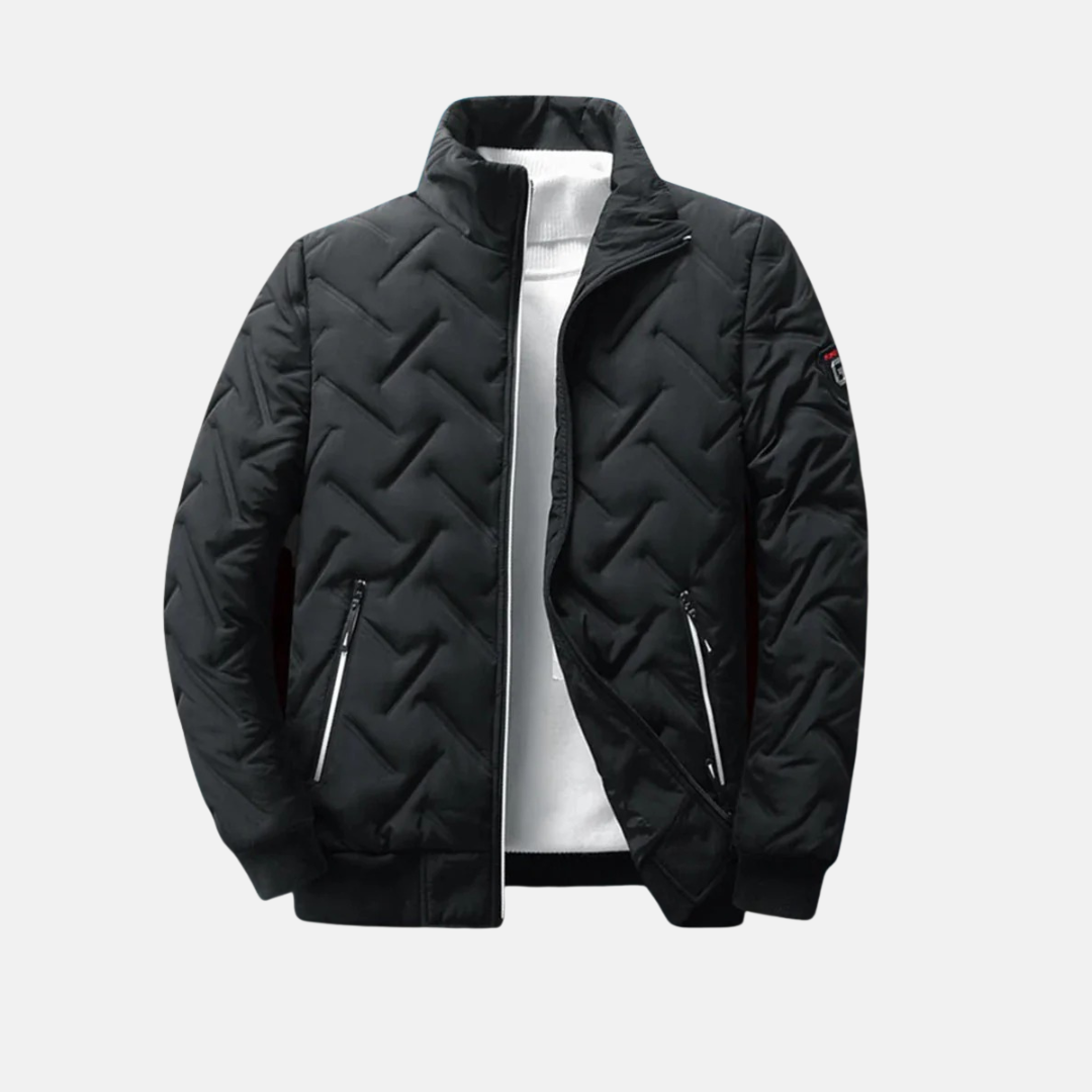 Drune | Steppjacke - Standardpassform - Isoliertes Zickzack-Design - Hoher Kragen - Reißverschlusstaschen