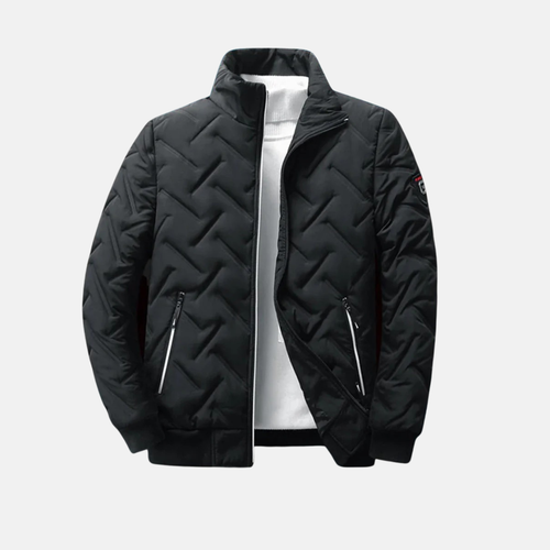 Drune | Steppjacke - Standardpassform - Isoliertes Zickzack-Design - Hoher Kragen - Reißverschlusstaschen