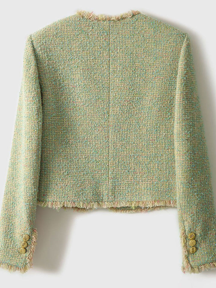 Drune | Elegante Rundhals-Tweedjacke