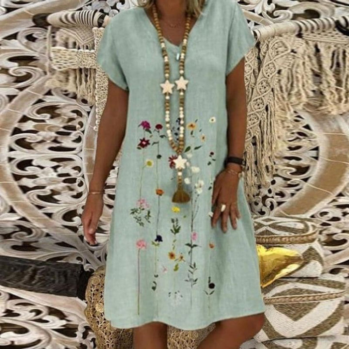 Drune | Bequemes Leinenkleid mit elegantem Muster