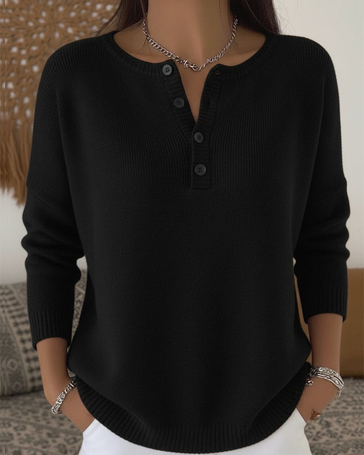 Drune | Einfarbiger Strickcardigan mit Knöpfen