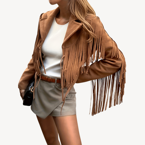 Drune | Damen Fransen Wildlederjacke