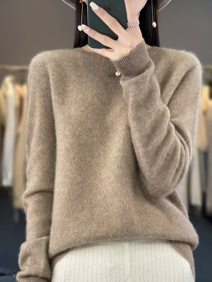 Drune | Pullover Damen Runder Ausschnitt Weicher und Eleganter Strickpullover