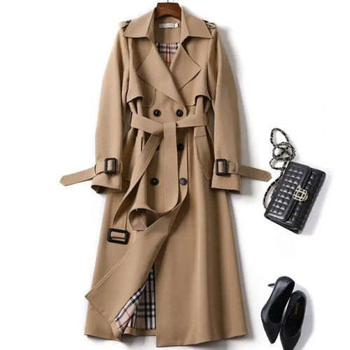 Drune | Trenchcoat für Frauen im koreanischen Stil mit Gürtel