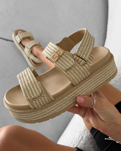 Drune | Chunky Rattansandalen für Damen