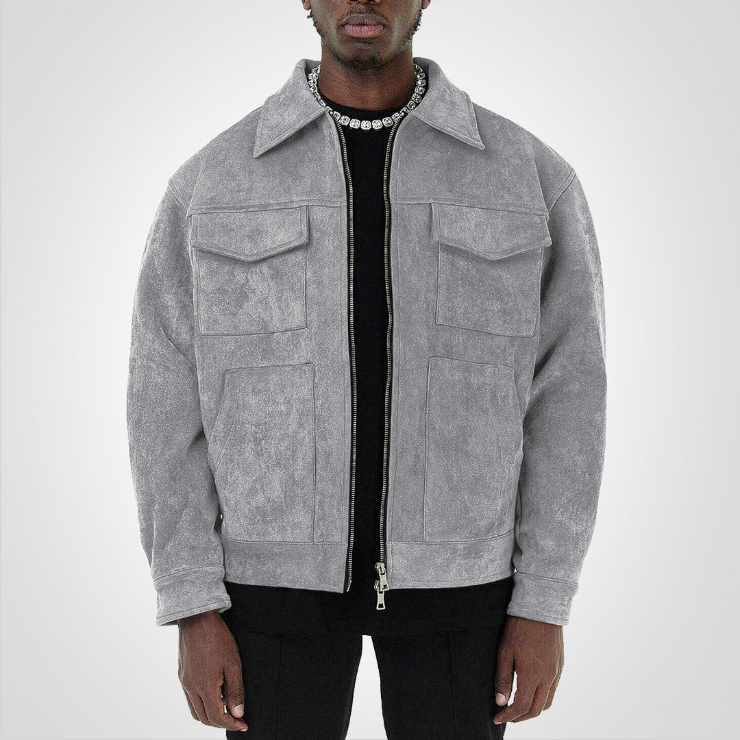 Drune | Kurzes Wildlederjacke Mit Reißverschluss Stil & Komfort