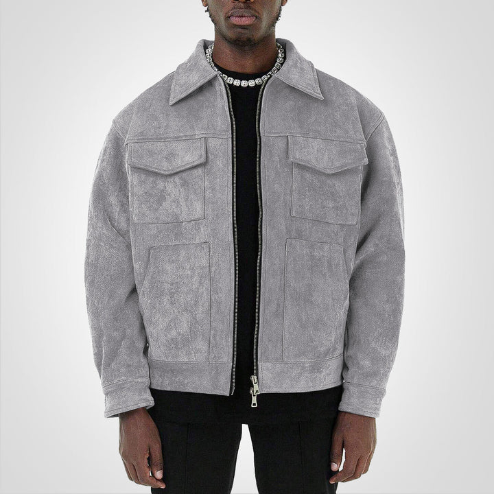 Drune | Kurzes Wildlederjacke Mit Reißverschluss Stil & Komfort