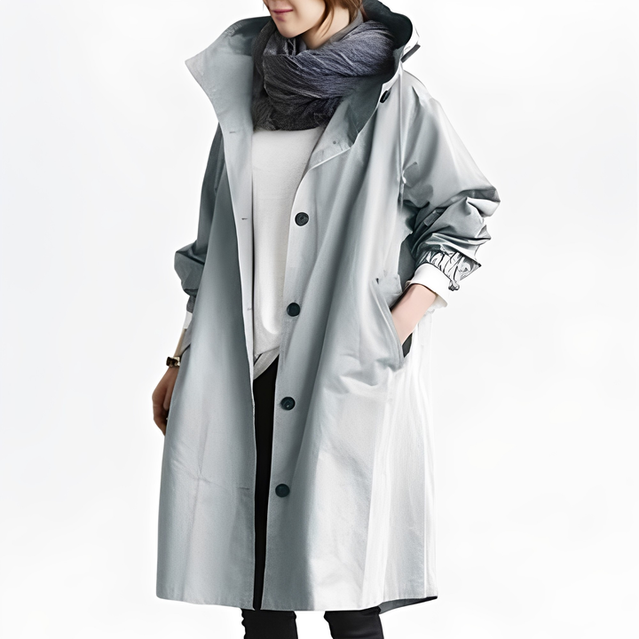 Drune | Damen-Hoodie-Regenmantel, wasserfest