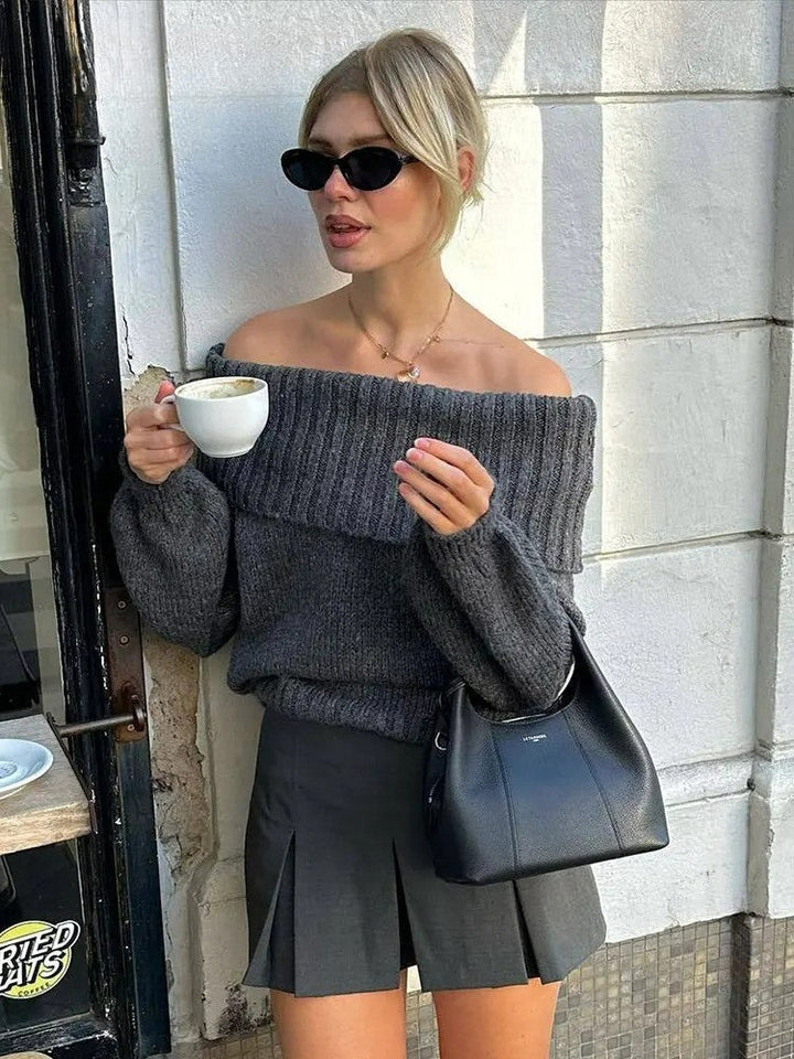 Drune | Off-Shoulder Damen Strickpullover