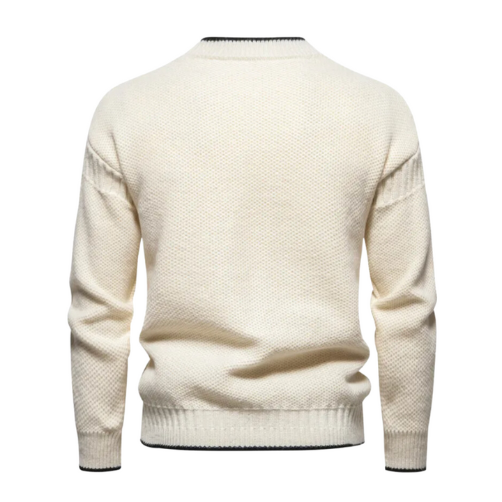 Drune | Klassische Weiße Strickjacke mit Buchstabendetail Baumwollmischung Zeitlos und Elegant
