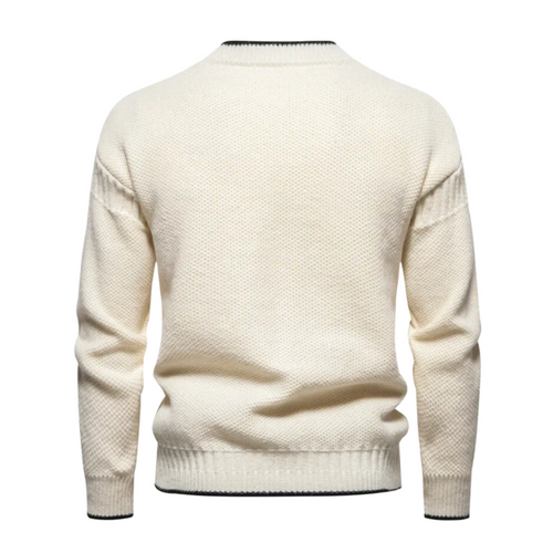 Drune | Klassische Weiße Strickjacke mit Buchstabendetail Baumwollmischung Zeitlos und Elegant