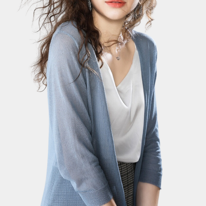 Drune | Damen Lange Weste Elegant Und Leicht Sommer Strickjacke Für Frauen