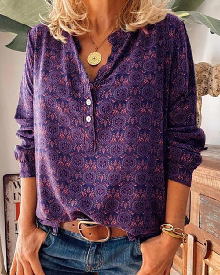 Drune | Bluse mit Vintage Print