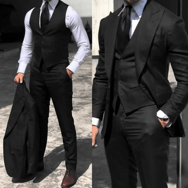 Drune | 3 Teilig Slim Passform Wollmischung Klassischer Formalstil