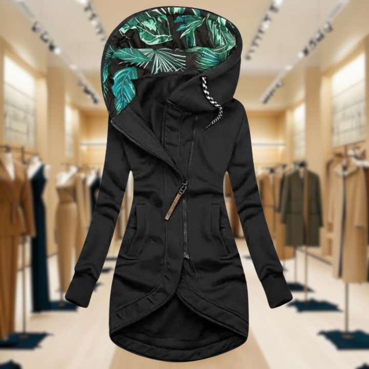 Drune | Leichte Regenjacke mit Kapuze und Asymmetrischem Reißverschluss